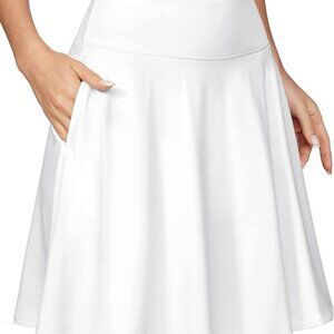 IUGA 20" White, Knee Length Skorts Skirt w/Pocket, High Waist, size XL